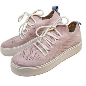 Steve Madden Brixie Platform Sneaker pink knit upper white platform women’s  8